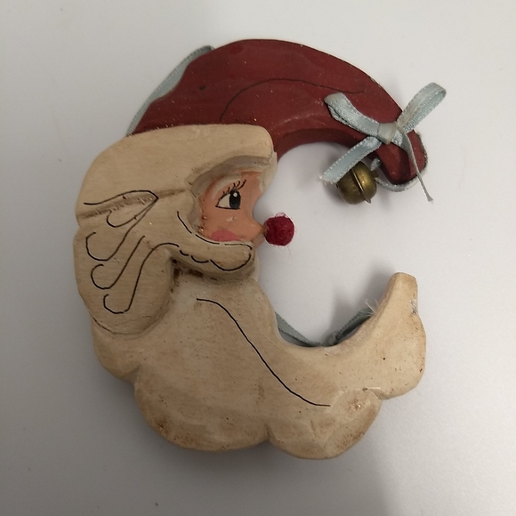 Lot of 5 Kurt Adler Santa Crescent Moon Shaped 3 Ornaments & 2 Figurines - Picture 4 of 8